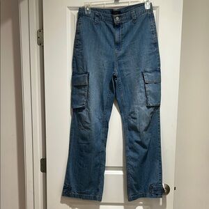 Banana Republic Blue Cargo Jeans Straight Fit
